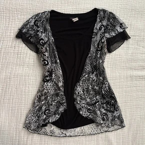 vintage layered lace cardi top - Picture 3 of 9